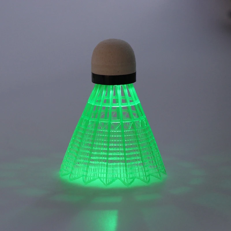 Badminton ball 3pcs LED Badminton ball Glowing light up Plastic Badminton shuttlecocks Colorful lighting