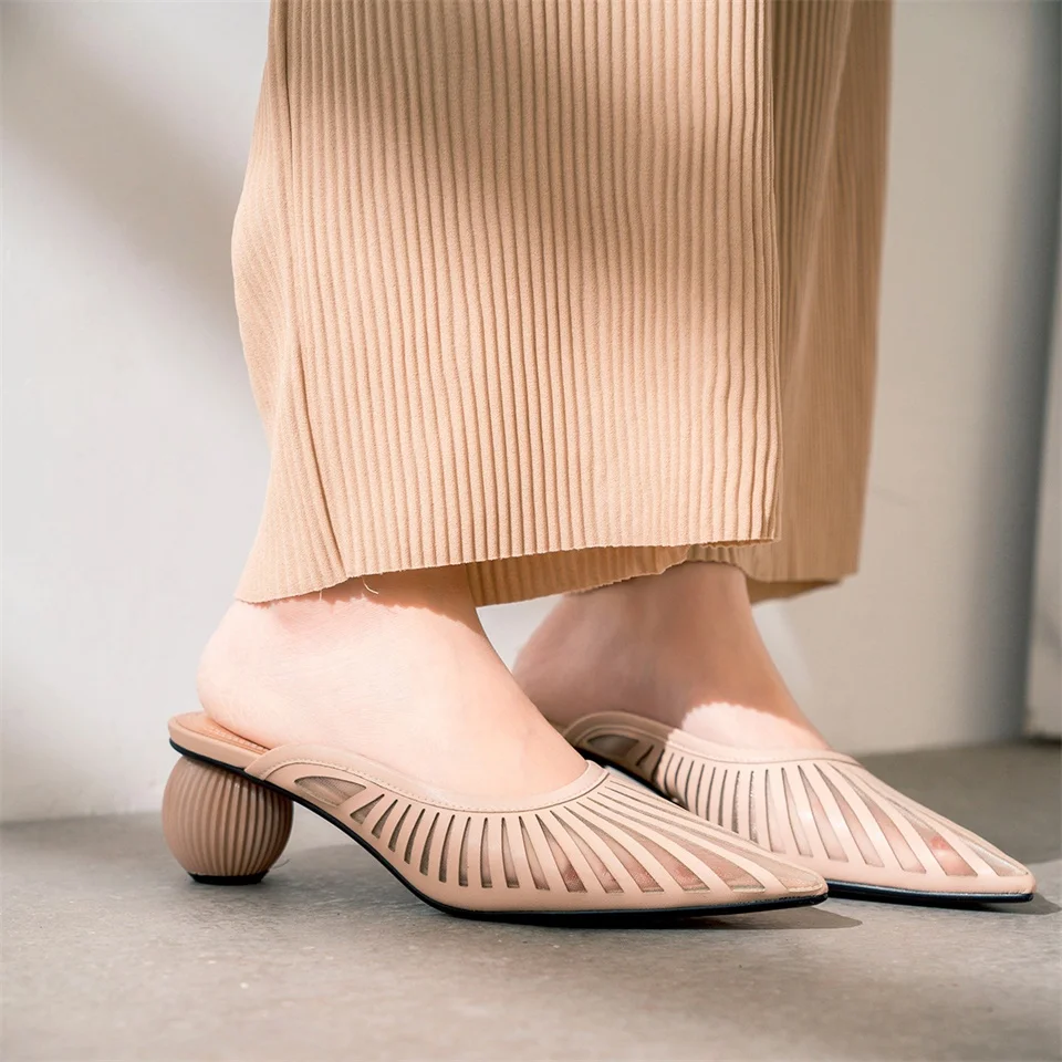 Г. весенне-летние женские тапочки удобные дышащие тапочки с закругленным носком на каблуке Женская обувь