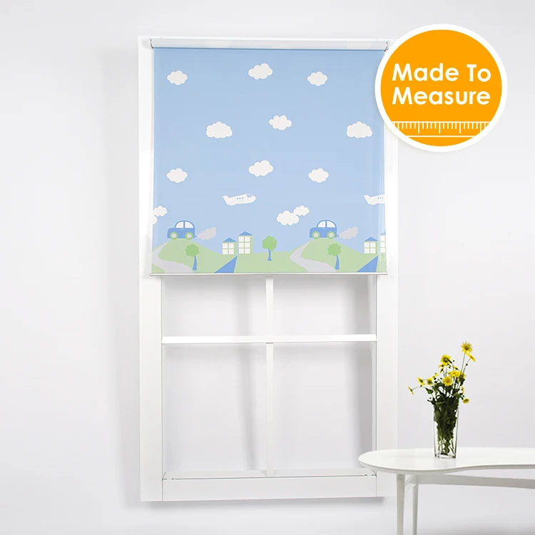 

New Year Customized Design Boy&Girls Scenery Curtains Printed Car 95%UV blocking Sunscreen Blinds Cartoon Curtains Kids Bedroom