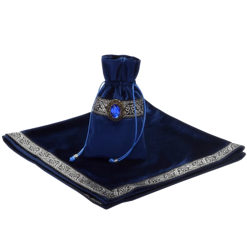 Purple/Blue/Black Tarot Tablecloth With Bags, High Quality Flocking Fabric Beautiful Stone Tarot Board Game Accessories By Hand Purple/Blue/Black Tarot Tablecloth With Bags, High Quality Flocking Fabric Beautiful Stone Tarot Board Game Accessories By Hand