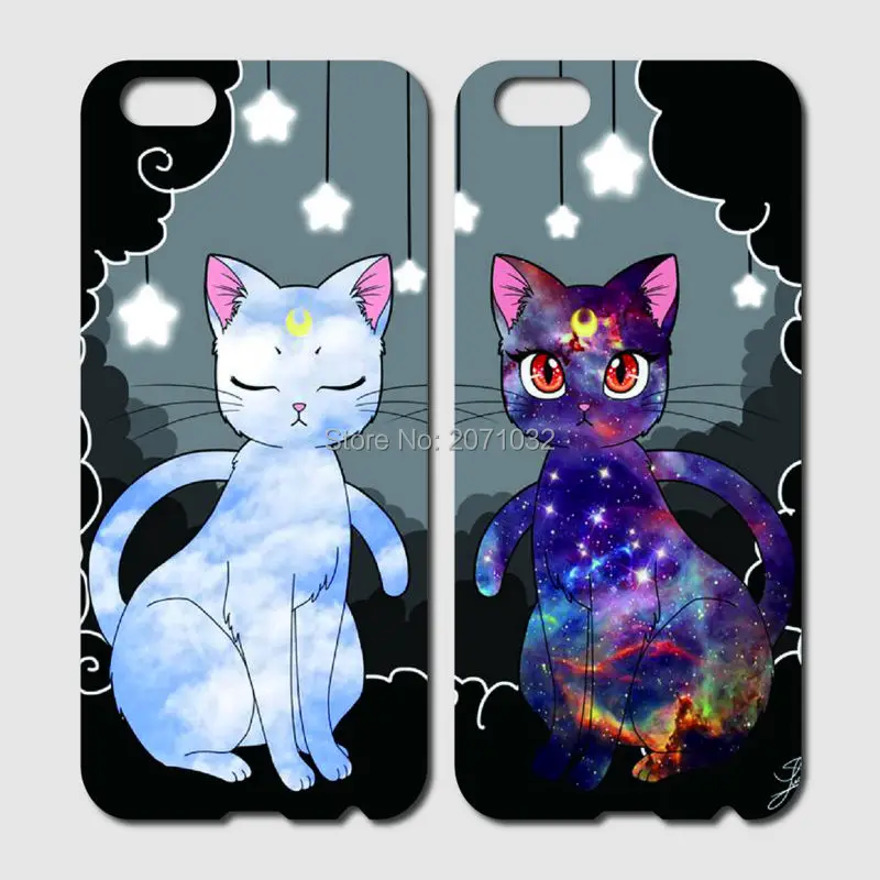 746 iPhone 6 4.7 Sailor Moon Luna and Artemis Cat
