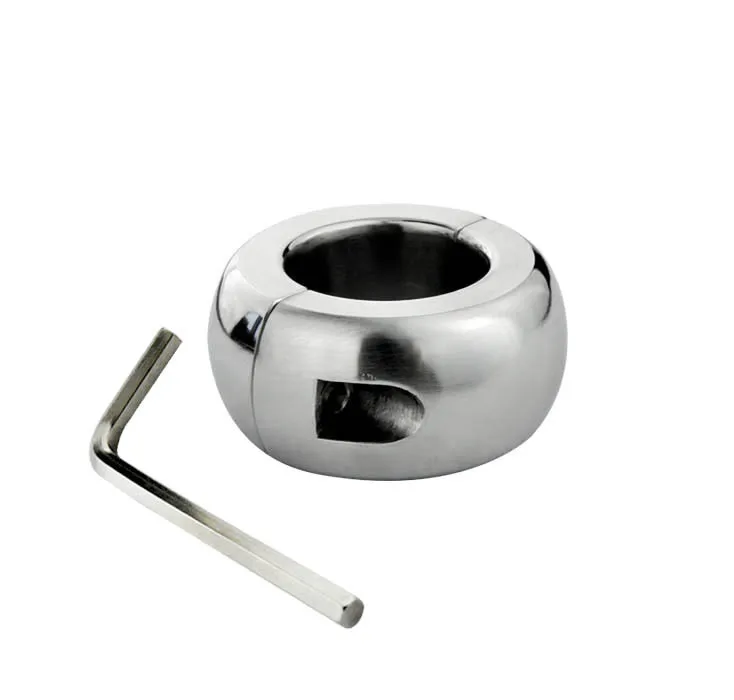 Extreme Steel Solid Ball Stretcher Scrotum Testicle Stretched Ball 