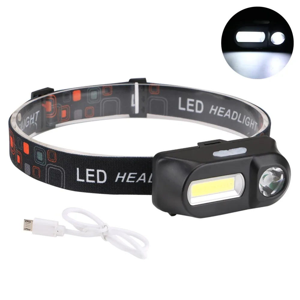 Sanyi-Mini-COB-LED-Headlight-Headlamp-Head-Lamp-Flashlight-USB-Rechargeable-18650-Torch-Camping-Hiking-Night