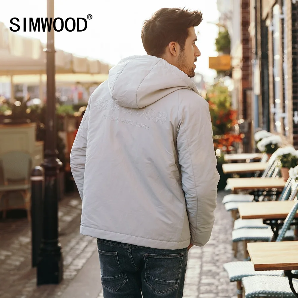 Мужская куртка SIMWOOD Модная приталенная с карманами и буквенным принтом модель