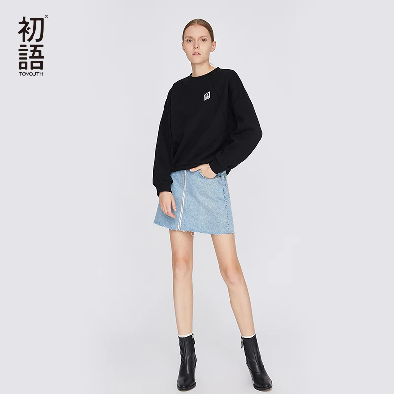  Toyouth Women Winter Pullover Sweatshirt Oversized Sweatshirts Long Sleeve Tops Mujer Loose Harajuk