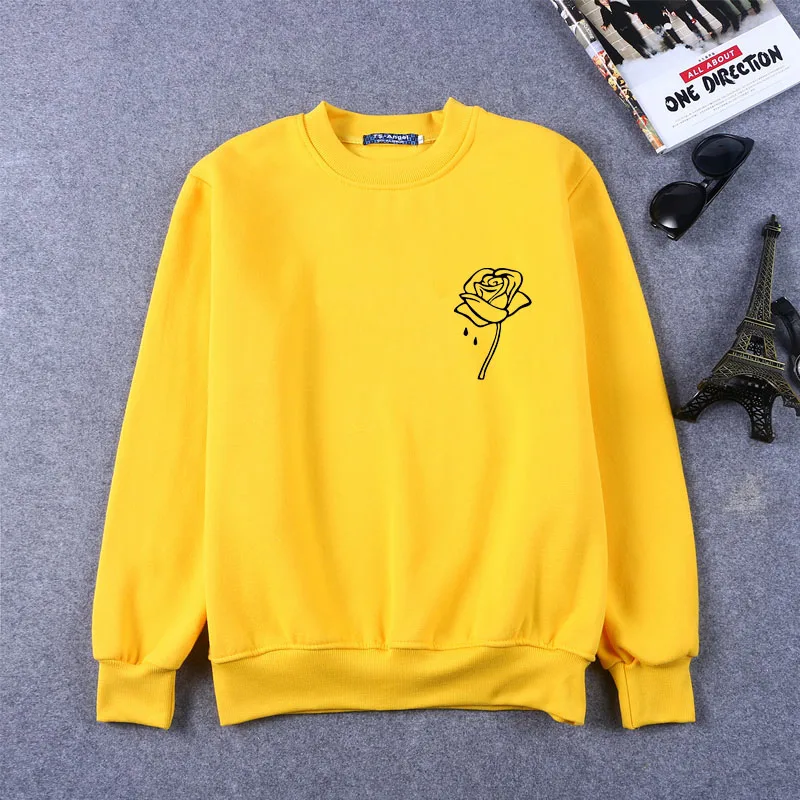 rose flower pocket Print Women Sweatshirts Cotton Casual Funny Sweatshirts For Lady Top Hipster Tumblr Drop Ship rose flower pocket Print Women Sweatshirts Cotton Casual Funny Sweatshirts For Lady Top Hipster Tumblr Drop Ship