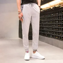 Uwback мужские летние спортивные брюки с камуфляжными карманами, тонкие повседневные штаны, большие размеры 3XL, шаровары на завязке, длинные брюки серого цвета, XA620