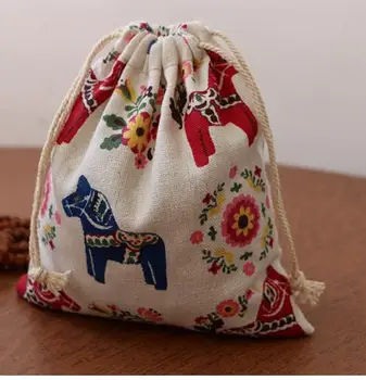 

Trojan Horse Linen Gift Drawstring bag 9x12cm 10x15cm 13x17cm pack of 50 Birthday Party Candy Jute Packaging Pouch