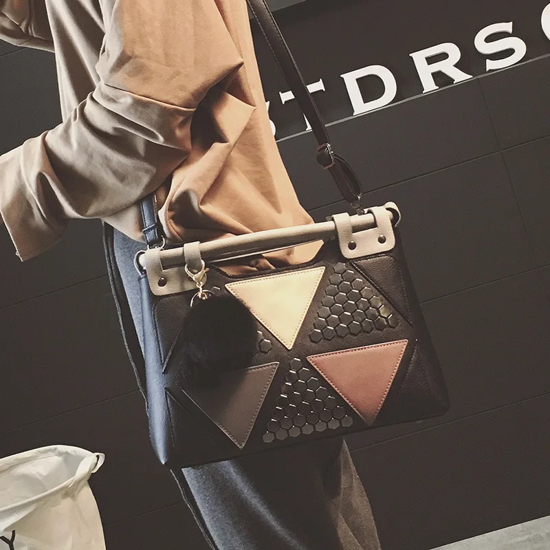 

Womens Tote Handbag Splice Shoulder Bags Lady Patchwork Shopping Bags Fashion Messenger Bag