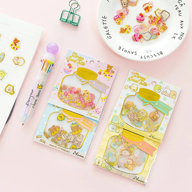 

Cute Cartoon Animal Theme Mini PVC Stickers Pack 8*8cm DIY Journal Scrapbook Diary Decoration Supplies 24pcs/lot