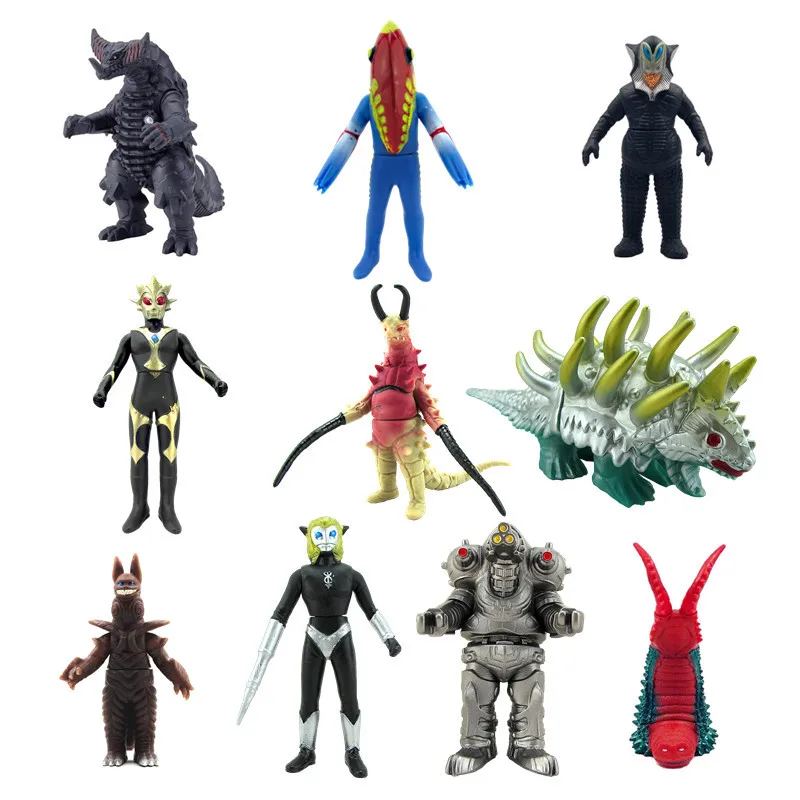 

12-14cm galaxy superman soft glue monster Children's toy gudunhan zakiranai throws a doll The joints can move Ultraman