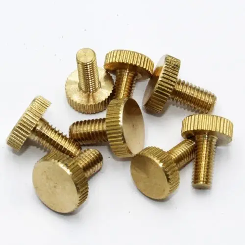 10pcs M4 M5 M6 Brass Knurled screws flat head Hand tighten computer