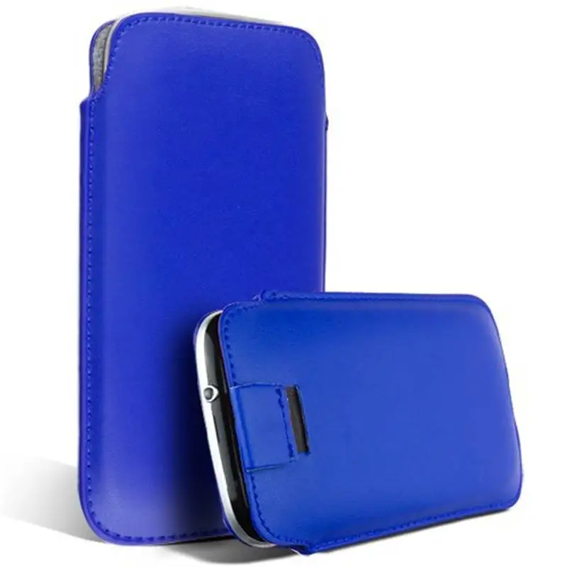 Универсальный чехол TOKOHANSUN для Nokia E72, 515, 301, 3310, 13 цветов, искусственная кожа, чехол, сумка, чехлы для телефонов с выдвижной функцией - Цвет: Синий