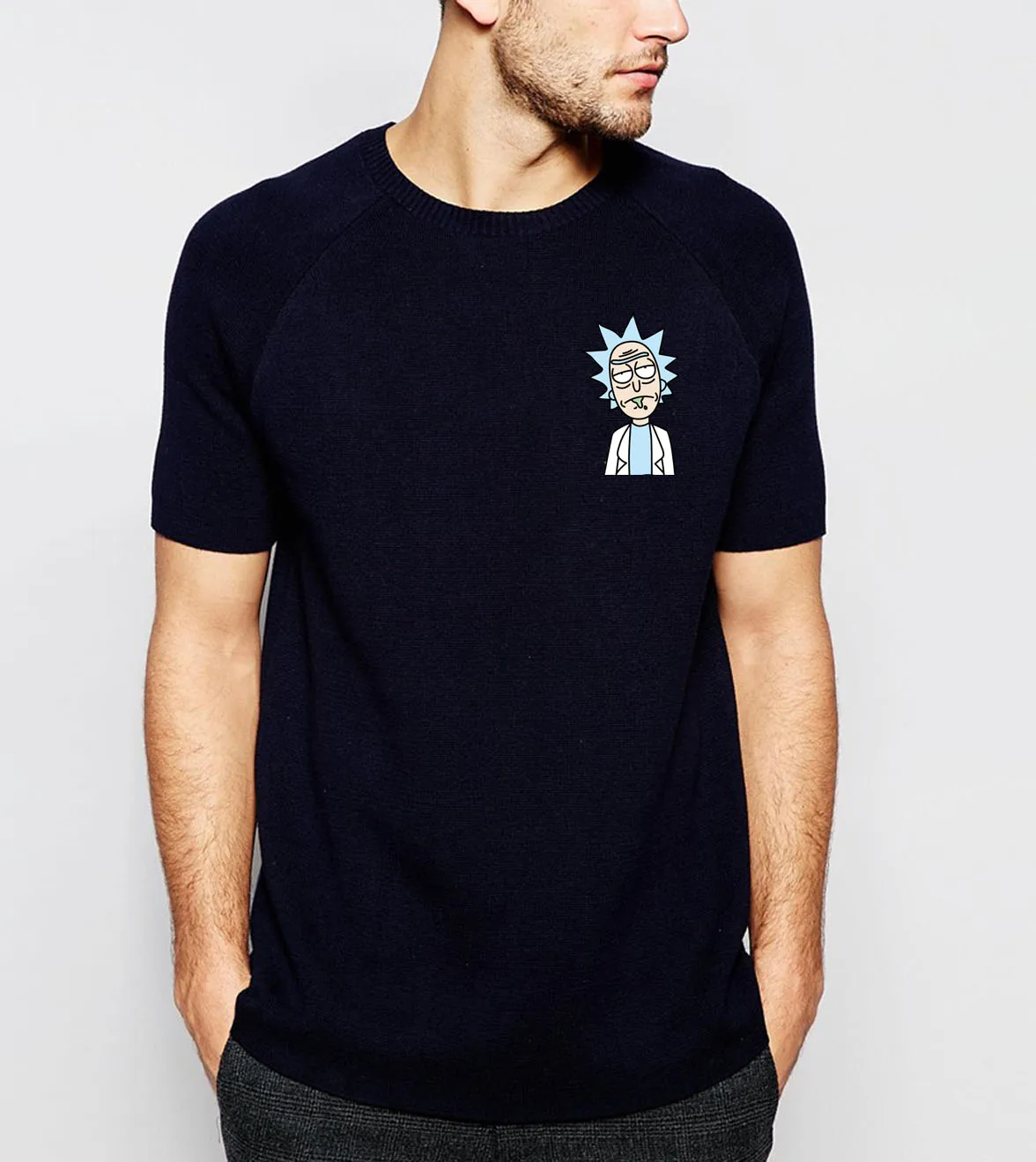 HAMPSON LANQE  Anime Rick and Morty T Shirt Men 2019 Hot Summer Short Sleeve T-Shirts 100% Cotton Men's Tops Tees Brand Clothing
