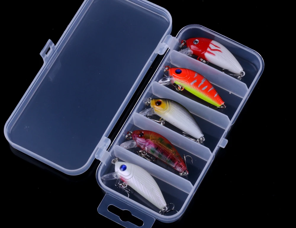 

5Pcs Set Box Fishing Lure Kit Artificial Wobblers High Simulation Fake Bait Minnow Crankbait Pesca Fishing Tackles