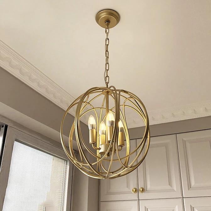 

American luxury minimalist pendant light creative lron LED hanging light kitchen bedroom cafe room bar lamp indoor lights e27