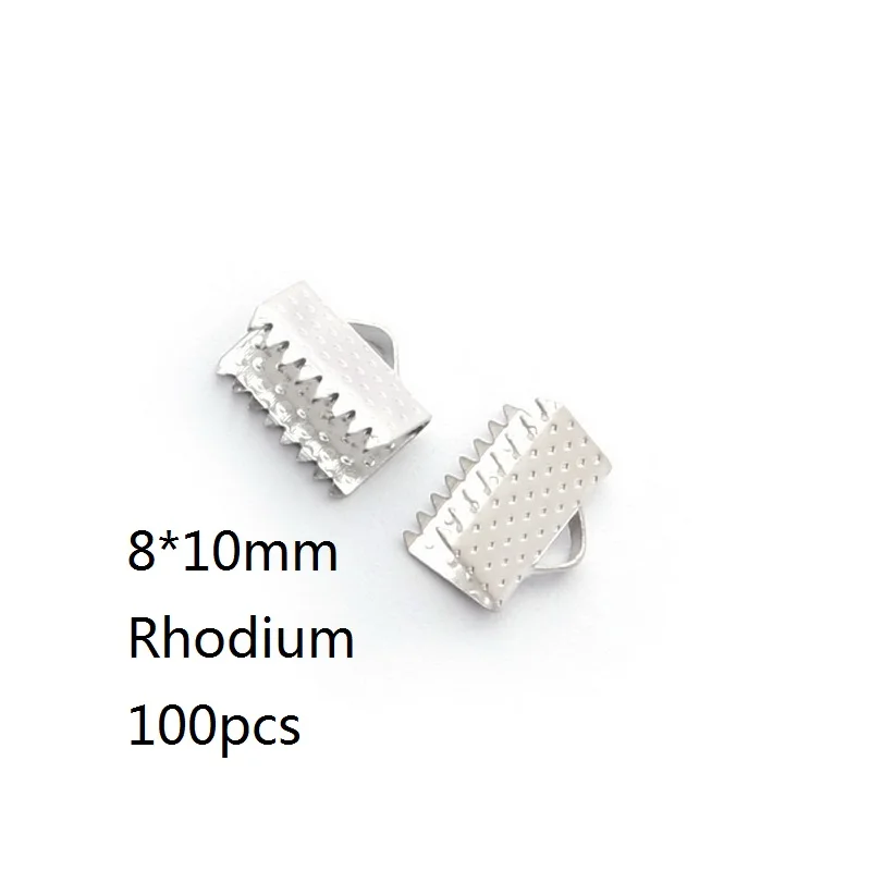 

8*10mm 100pcs Cord Crimp End Caps Buckle Tips for Necklace Bracelet Ropes Cords Connectors Clasp to DIY Jewelry Findings