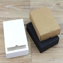 20 шт./лот белый/черный/Подарочная коробочка из крафт-бумаги Розничная черный ручной работы бумажная Выдвижная коробка, Пустые Картонные подарочные коробки картонная коробка(логотип на заказ