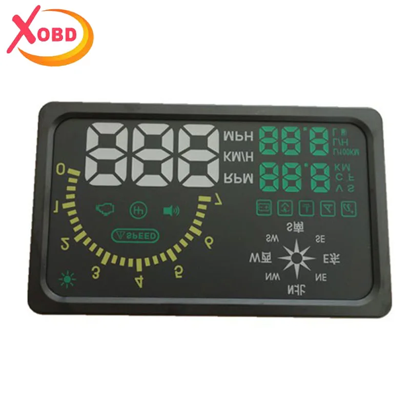 

6" Large Screen Auto Car HUD Head Up Display Over Speeding Warning/Speed/Km rpm/Shift Light/Temperature Indicator I6 hud obd 1pc
