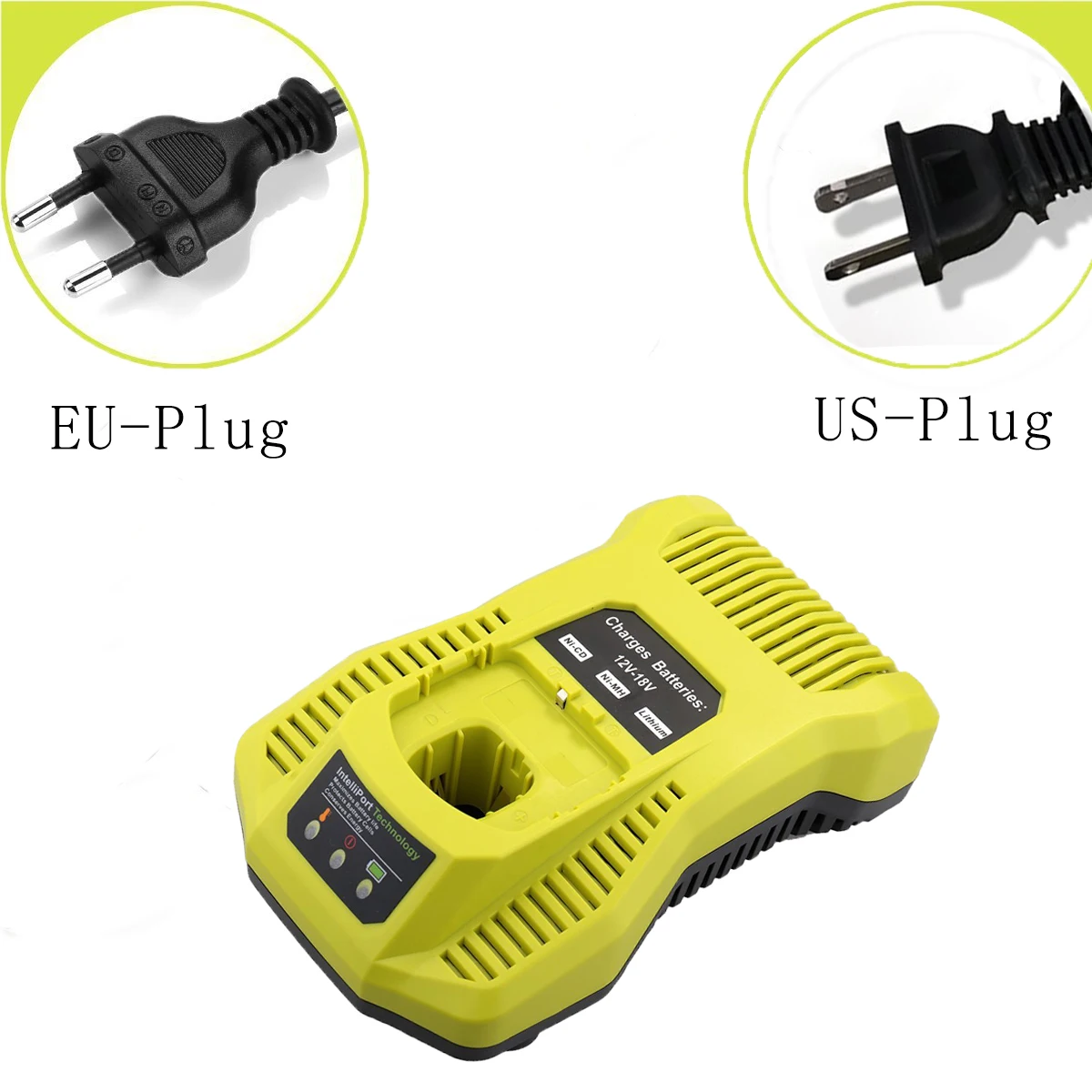 

P117 Replacement Charger for Ryobi Ni-Cad Ni-Mh Li-ion 12V 14.4V 18V Battery US/EU Plug