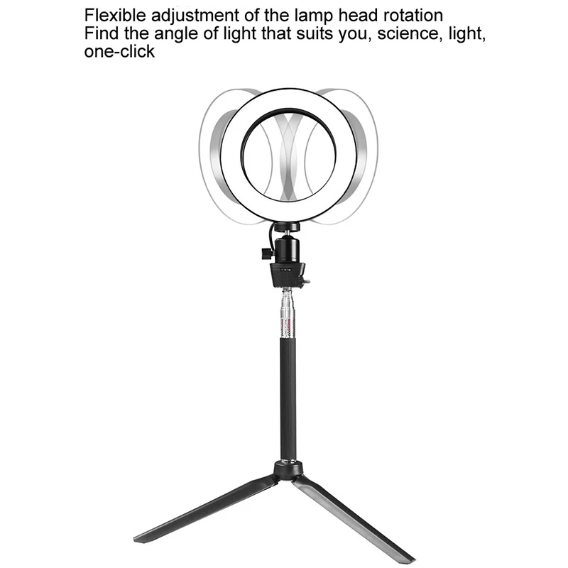 10 передач 3 цвета красоты заполняющая лампа маленькая фотография кольцо Светодиодная лампа Usb фото освещение для фотосъемок с подставкой макияж(черный