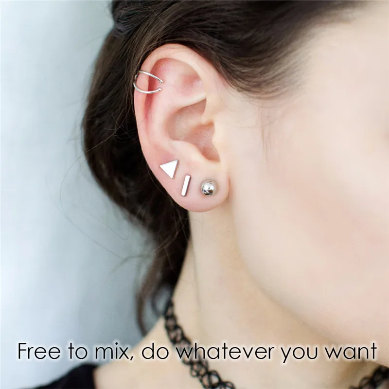 

CC 100% S925 Sterling Silver Earrings For Women Fine Simple Design Triangle Shape Jewelry Bijoux Party Accessories CCE515