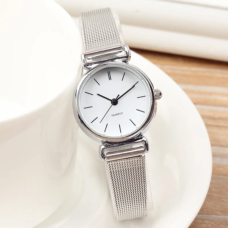 Лучший бренд, уникальные модные мини часы, простые повседневные женские часы из стального сетчатого материала, женские наручные часы с маленьким циферблатом, Часы Relogio Feminino