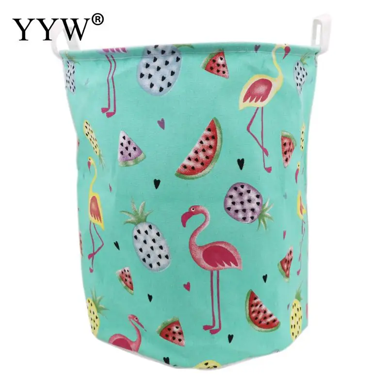 Foldable Laundry Basket Large Canvas Storage Basket Barrel Cartoon Kids Toys Organizer Storage Barrel Container Home Supplies
