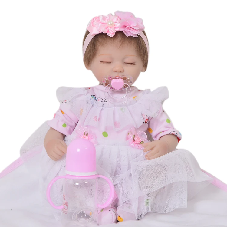 

Bebe real baby sleeping girl dolls 18"43cm soft touch cotton body reborn babies alive doll gift for child