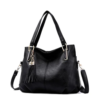 

Shoulder bag female designer women handbag high quality tote bag soft artificial leather Large crossbody bags ladies black A255