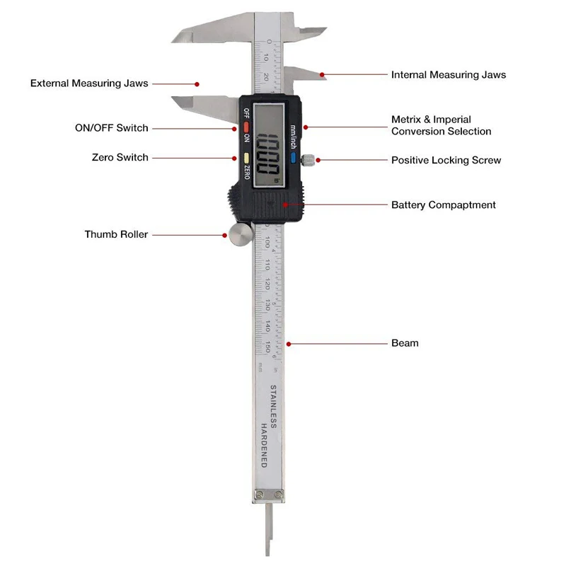 0-150 мм электронный цифровой штангенциркуль из нержавеющей стали, микрометр Paquimetro messchieber lcd измерительный инструмент