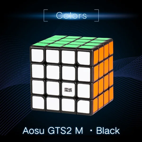 Moyu Aosu GTS2 4x4x4 Cube и Aosu GTS2M 4x4 Магнитный Профессиональный YJ8267 GTS 2 4 M скоростной куб головоломка игра для детей подарок игрушки - Цвет: aosu GTS2 M black