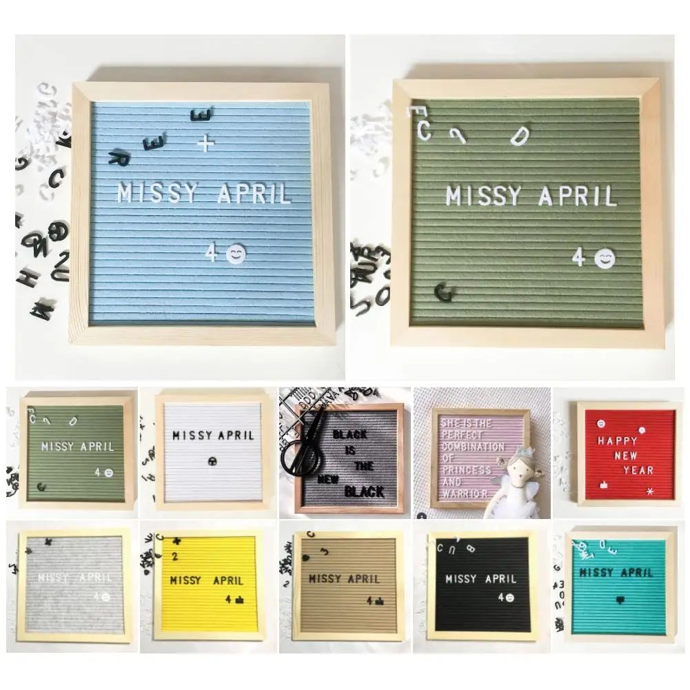 

10x10inch Felt Changeable Letter Board Message Panel Craft Home Restaurant Decoration
