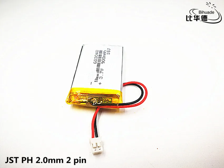 5 шт./лот JST PH 2,0 мм 2 pin хорошего качества 3,7 V, 900 mAH, 603048 полимерный литий-ионный/литий-ионная аккумуляторная батарея для игрушка, портативное зарядное устройство, gps, mp3, mp4