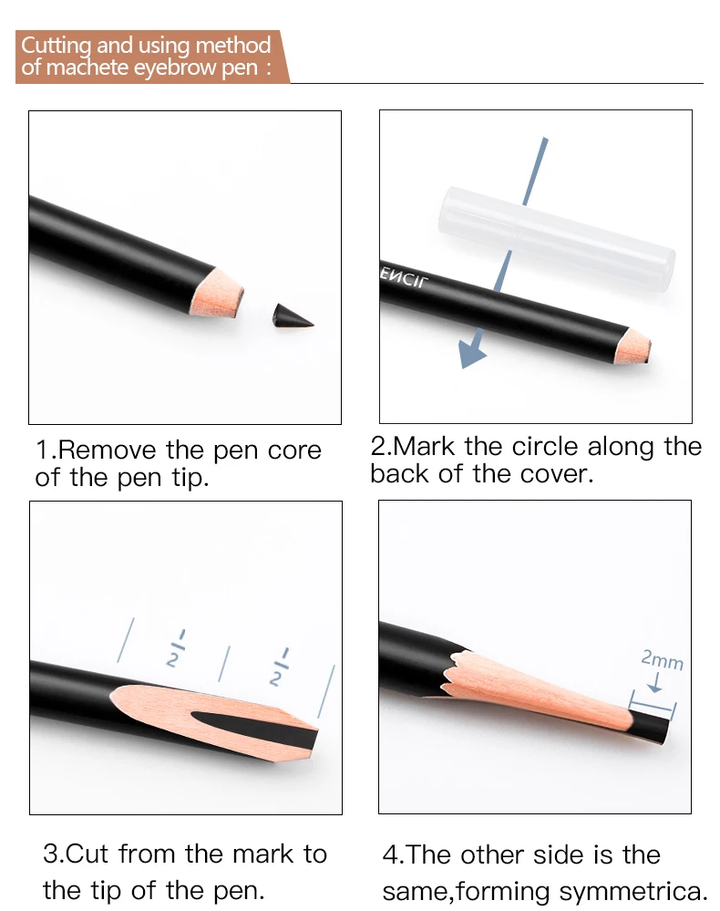 10 цветов бренд карандаш для бровей Водонепроницаемая ручка для микроблейдинга долговечный твердый Карандаш свинец корректор для бровей Макияж инструмент TSLM2