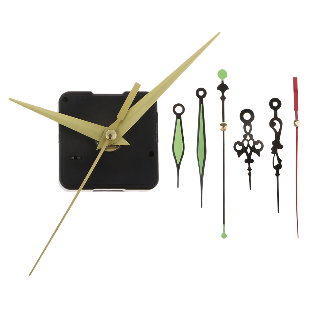 1 Sets Battery Operated Movement For Quartz Wall Clock Repair Replacement with 3 pcs Pointers (2.17 x 2.17 x 1.18 inch)