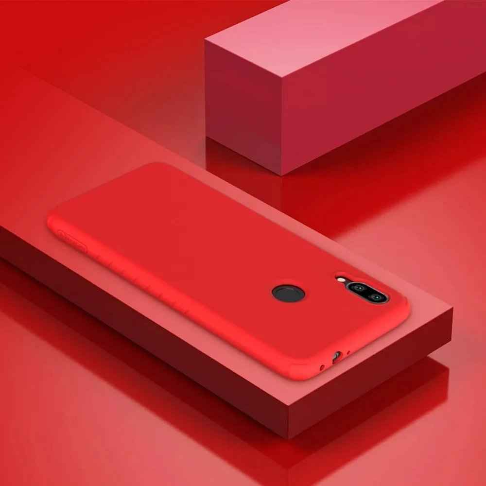 Для Xiaomi Redmi Note 7 Note 7S чехол задняя крышка NILLKIN резиновый обернутый противоударный ТПУ защитный чехол для Redmi Note 7 Pro - Color: Red