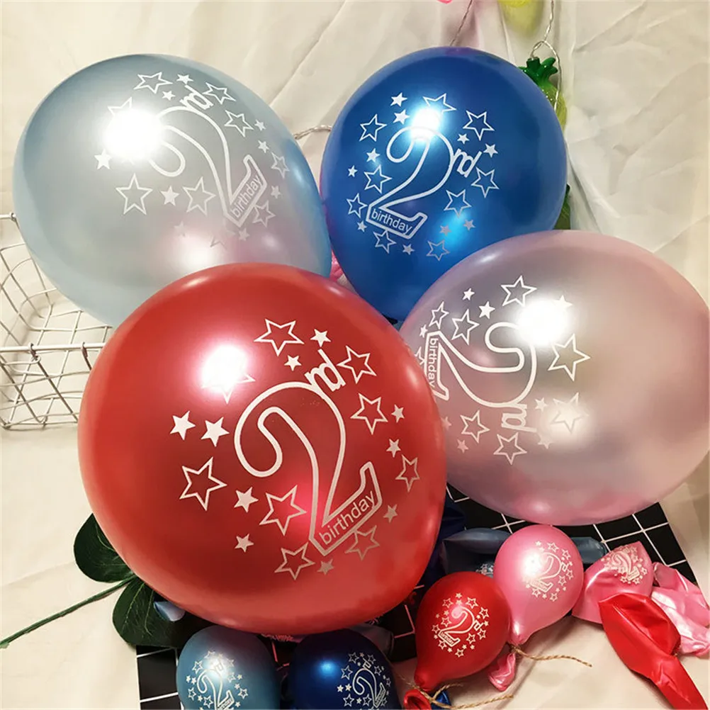 

10PCS/LOT Cute 2 Years Old Printed Latex Balloons for Baby Shower Birthday Party Decorations