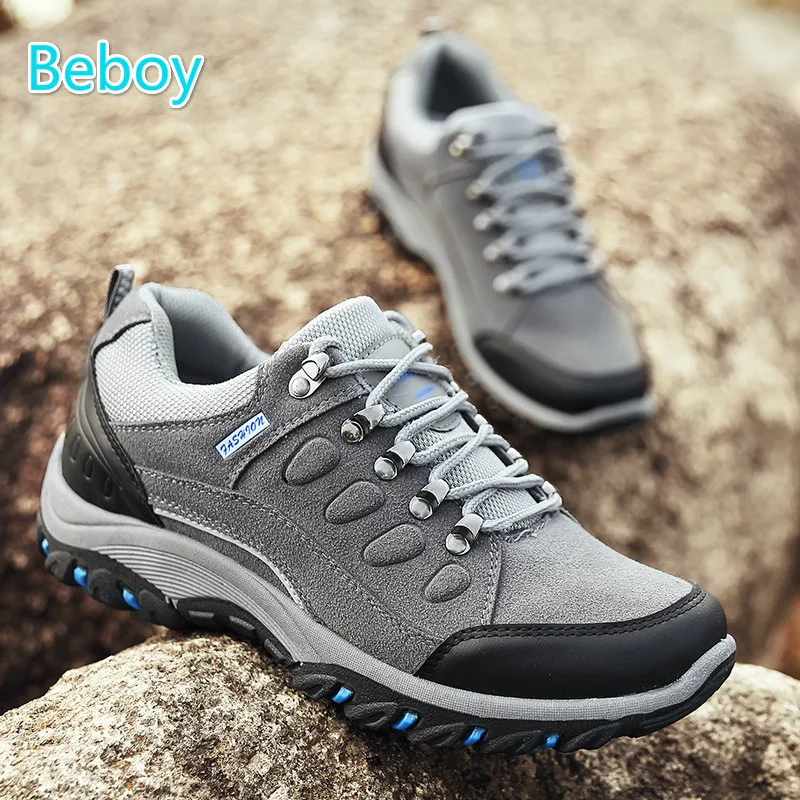 

Beboy Waterproof Hiking Shoes Men Anti-slip Outdoor Trekking Mountain Climbing Shoes Lightweight Sport Hunting Walking Shoes