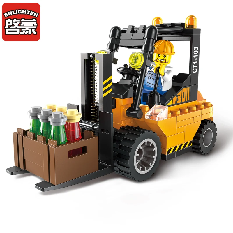 

Enlighten Models Building toy Compatible with Lego E1103 115pcs Forklift Blocks Toys Hobbies For Boys Girls Model Building Kits