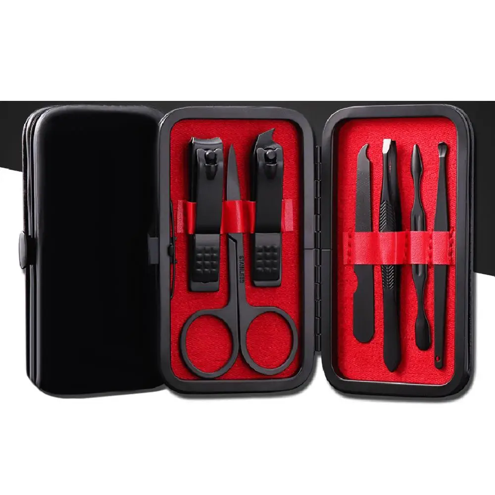 

7pcs/set Manicure Nail Clippers Pedicure Set Portable Travel Hygiene Kit Stainless Steel Cutter Tool Set