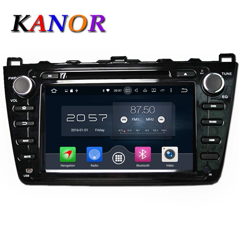 KANOR Octa Core Android 6.0 2G Car DVD GPS For Mazda 6 Ruiyi Ultra 2008 2009 2010 2011 2012 Autoradio Multimedia Audio Stereo