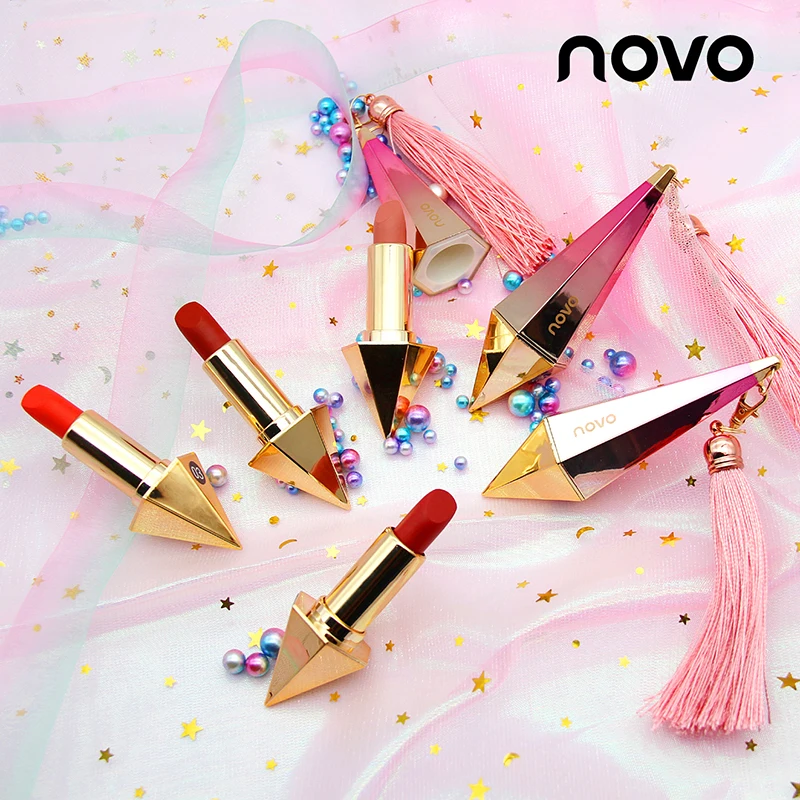 

NOVO Fashion Diamond Brighten Matte Lipstick Waterproof Long-Lasting Lips Tint Pigment Makeup Velvet batom Lip stick Cosmetics