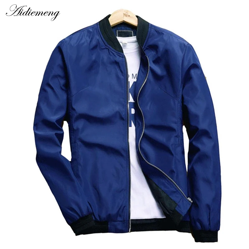 

Bomber Jacket Men 2018 Basic jackets Casual Slim Solid Lightweight Pilot Jacket Men Windbreaker Outwear Male Coat Freeshipping