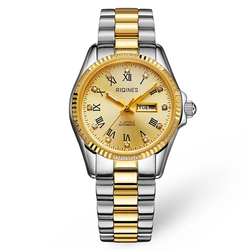 

RIQINES fashion trend authentic casual women watches japan MIYOTA diamond automatic mechanical watch business waterproof