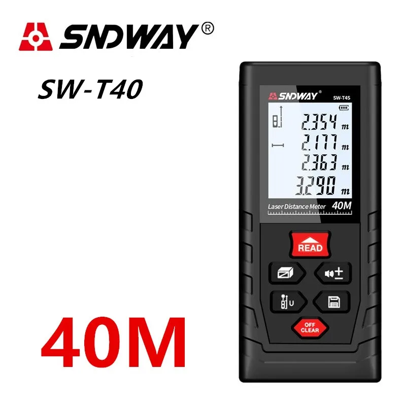 SNDWAY Laser distance meter Laser rangefinder Range finder trena Laser tape measure 40M 60M 80M 120M ruler Roulette Diastimeter