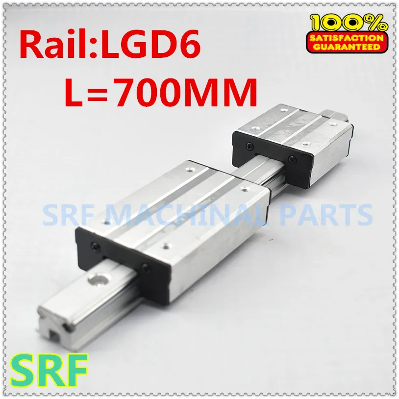 

1set Aluminum Square Roller linear rail Shaft type linear guide LGD6 L=700mm with 4 wheels slide block for CNC parts