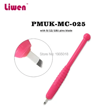 

50pcs/lot Disposable embroidery pen with needles 9/12/18U pins top quality eyebrow lip eyeliner makeup tattoo machine by DHL