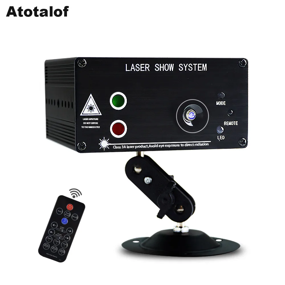 

Atotalof LED RGB Stage Light 48 Pattern Remote/Sound DJ Disco Light for KTV Home Party Christmas Laser projector Light