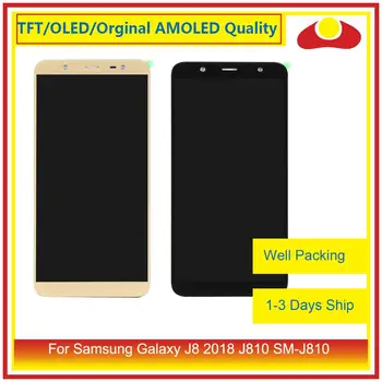 شراء10 قطعة/الوحدة لسامسونج غالاكسي J8 2018 J810 SM-J810 شاشة الكريستال السائل مع محول الأرقام بشاشة تعمل بلمس لوحة Pantalla كاملة